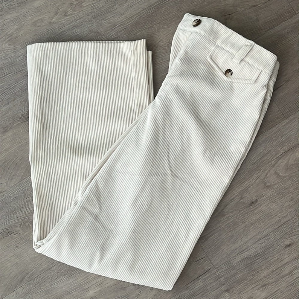 Cream topshop wide leg trousers